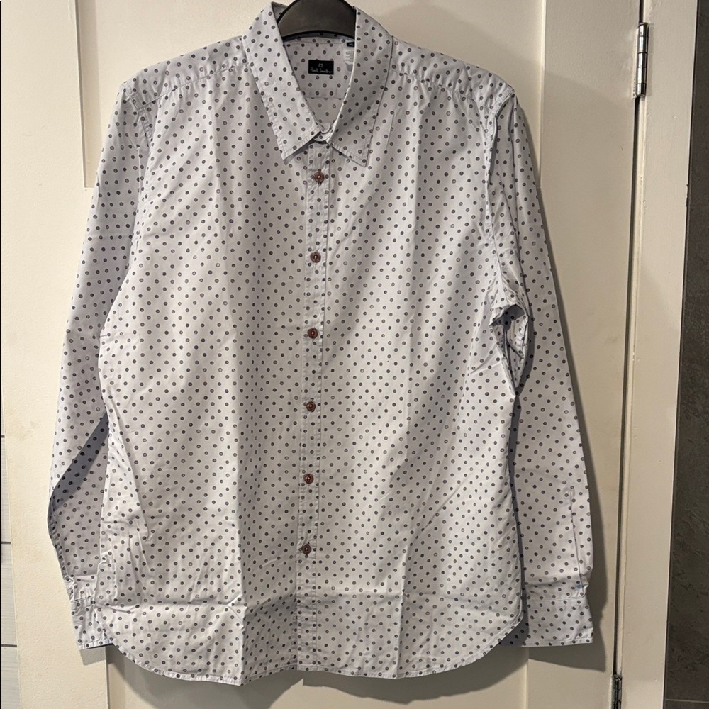 Paul Smith Classic White and Black Polka Dot Men's Shirt